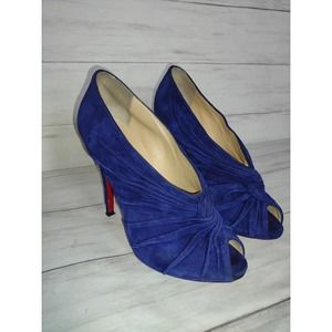 Christian Louboutin Manchon 120 Suede Royal Heels 39